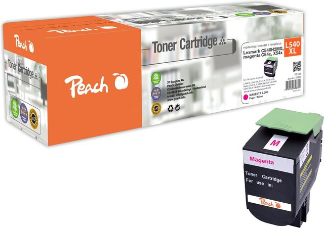 Peach L54 Toner XL Magenta wiederaufbereitet für Lexmark C540H2MG, C540N, C543DN, C544DN, C544DTN und C544DW - Bild 1