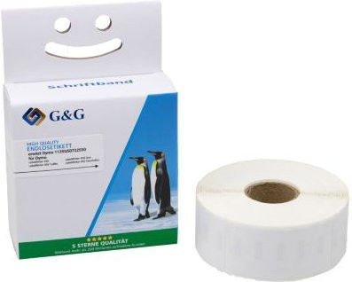 G&G Etiketten weiß, kompatibel zu Dymo 11355/s0722550, Thermopapier, selbstklebend und ablösbar, B: 1,9 cm, H: 5,1 cm, 500 Stück - Bild 1