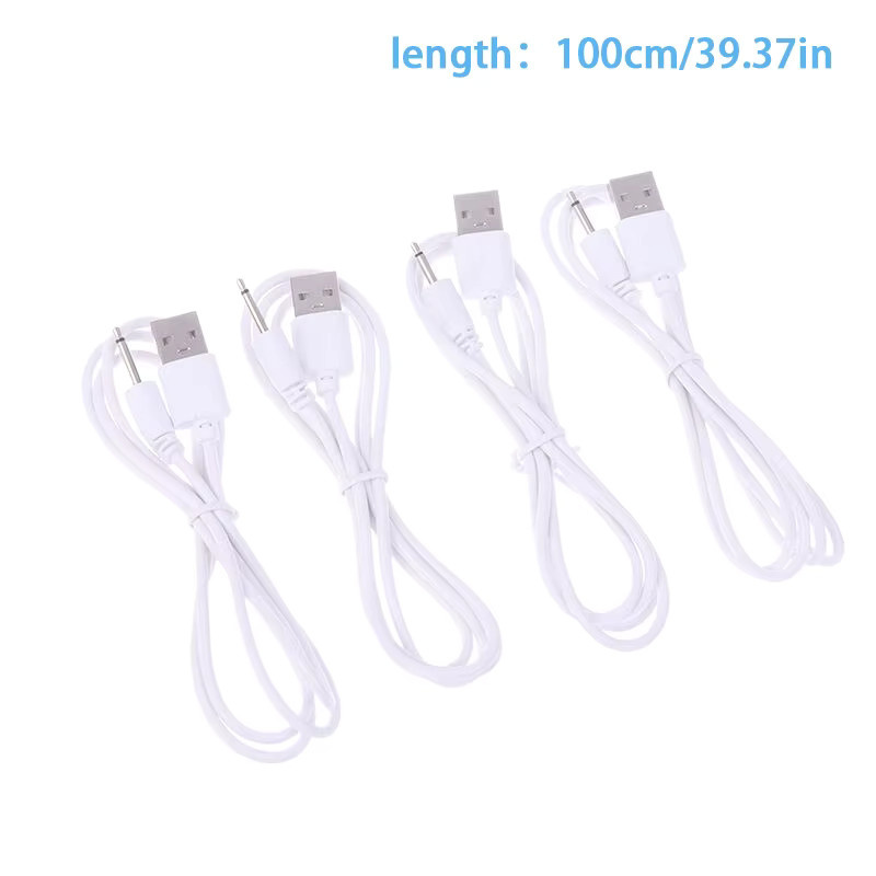 USB DC 2,5mm 1A Ladegerät Kabel in Weiß für wiederaufladbare Massagegeräte und Vibratoren - Bild 2