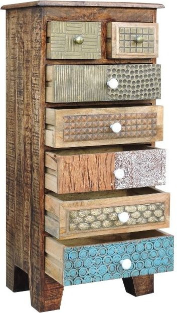 INTERIA Home & Living Kommode KALAY aus Akazie und Mango in Mehrfarbig/Dunkelbraun, B/T/H: 110 x 35 x 35 cm - Bild 1