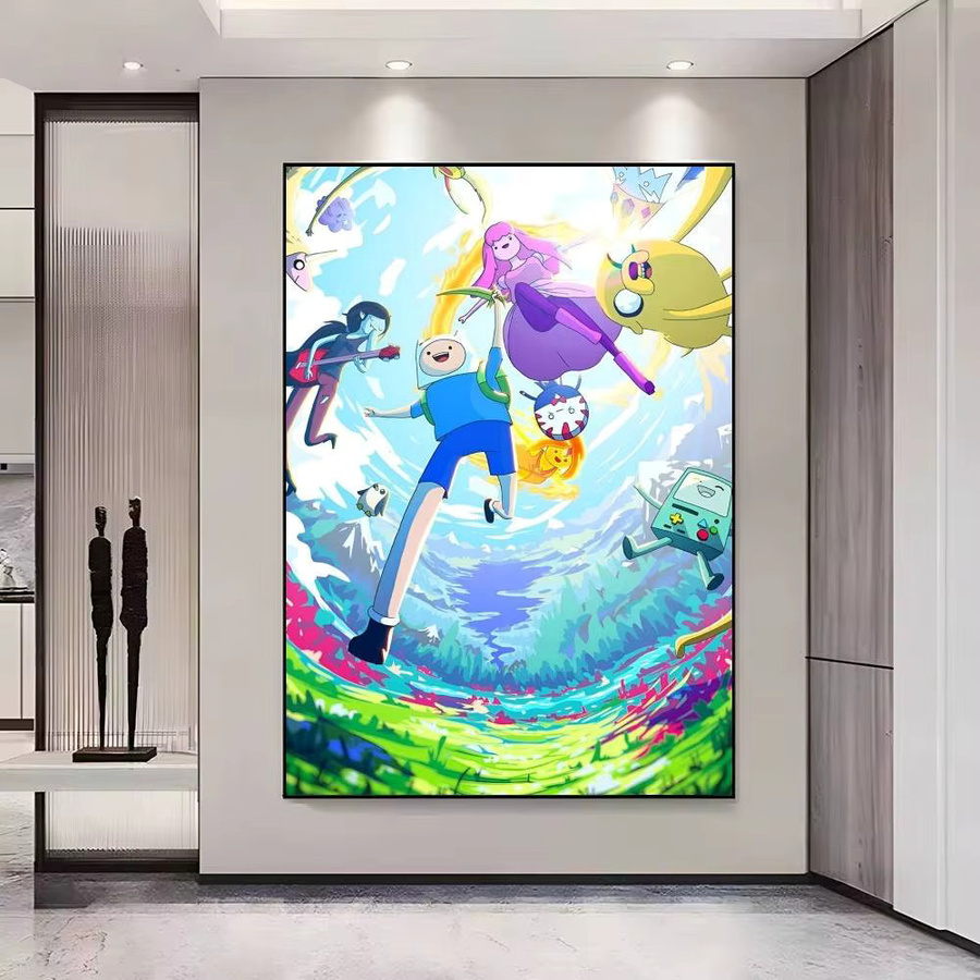Anime A-Adventures Cartoon Time Wandposter als selbstklebender Wandaufkleber, Mehrfarbig, Rechteckig - Bild 5