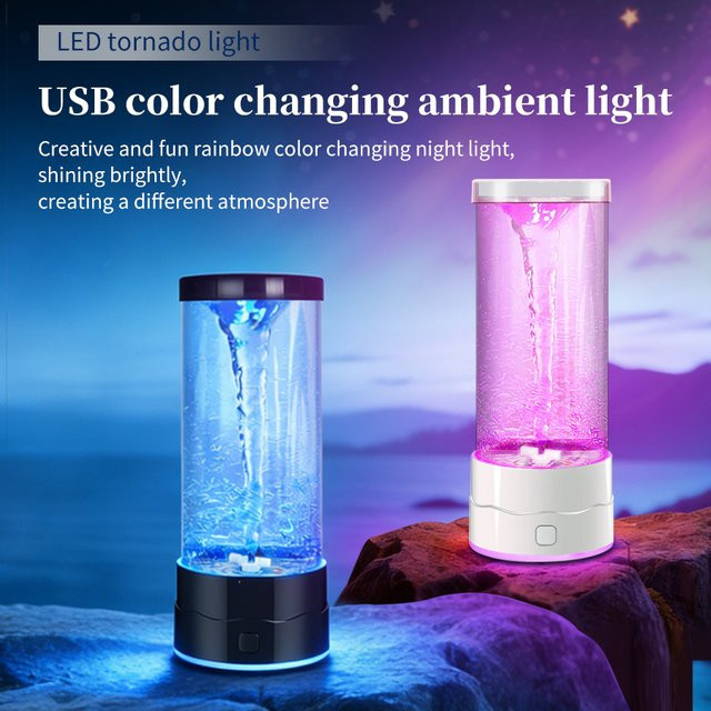 ammtoo LED Tornado-Lampe USB Mehrfarbige Wechselnde Stimmungsleuchte als Kreative Nachtbeleuchtung und Geräuschlose Dekorative Lampe in Multicolour - Bild 1