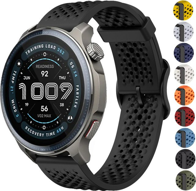 Huami Amazfit Uhrenarmband Silikon, 22 mm, Schwarz - Bild 1