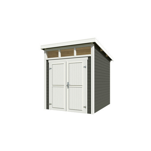 Lasita Holz-Gartenhaus Kibo mit Flachdach in Grüngrau, B/H/T: 220 x 245,1 x 273,8 cm - Bild 2