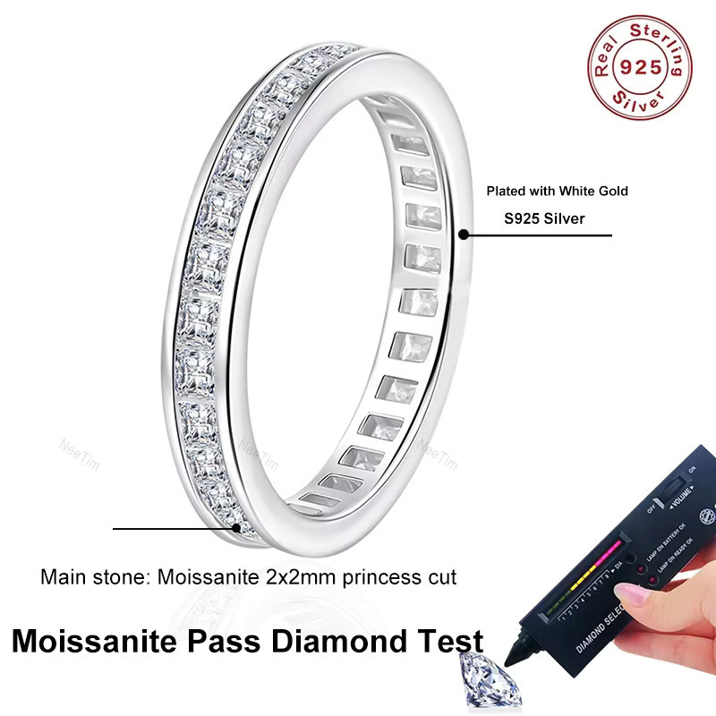 NeeTim Moissanit-Ring, 925 Silber, Damen - Bild 3