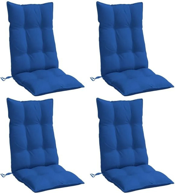 vidaXL Set aus 4 Hochlehner-Auflagen in Königsblau aus wasserabweisendem Oxford-Polyester - Bild 1