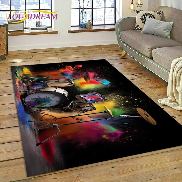 Wucifang Jewelry 3D Schlagzeug Teppich, Mehrfarbig, B/B: 40 x 60 cm - Bild 1