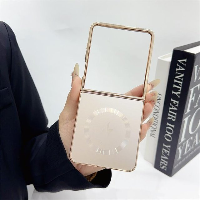 Magnetische MagSafe Handyhülle für Samsung Galaxy Z Flip 7 6 5 4 FE in Gold, Galvanisiert Matt mit kabellosem Laden und Schutzfunktion - Bild 1