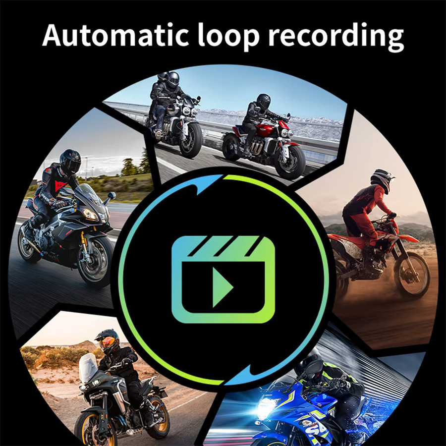 JIUYIN Dual Motorrad Dash Cam DVR1080P Action Kamera mit WiFi und Wasserdichtigkeit in Schwarz - Bild 2
