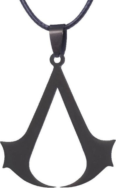 WANYING Assassin's Creed Anhänger Halskette, Edelstahl, Schwarz, Herren - Bild 1