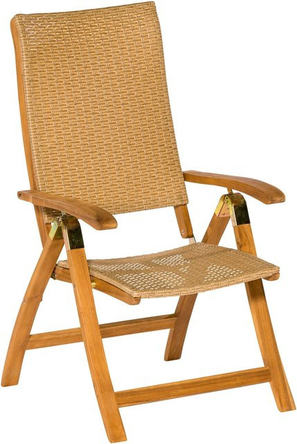 Merxx Capri Klappsessel aus Akazienholz in Braun mit Armlehnen, B/T/H: 70 x 61 x 113 cm - Bild 1