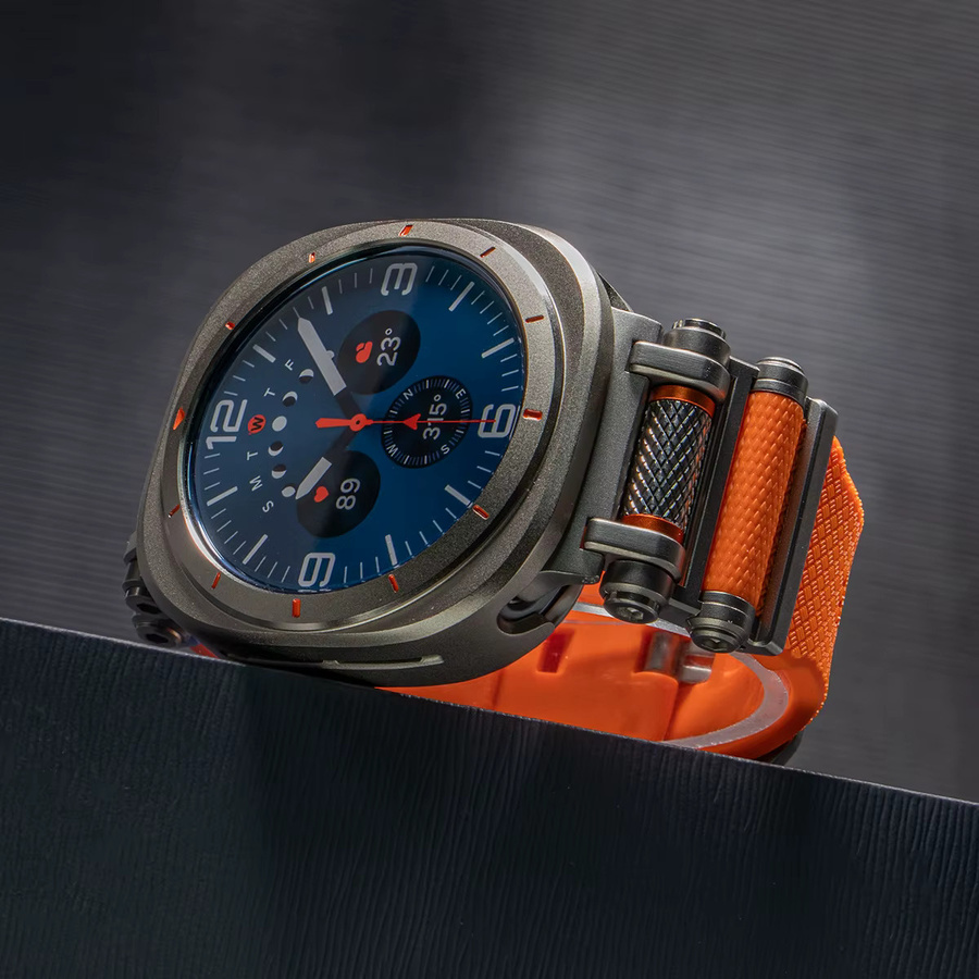 CHIICSMART Gehäuse und Silikonarmband für Samsung Galaxy Watch 8 Ultra 47 mm in Orange - Bild 2