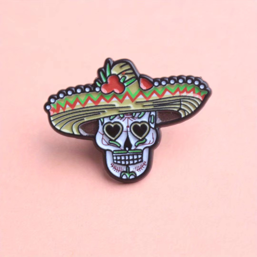 Anstecknadel Totenkopf-Emaille, Bunt, Unisex - Bild 2