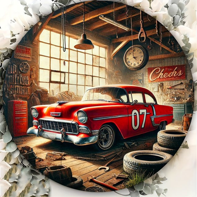 CIFBUY Rundes Metallschild im Vintage-Stil für Auto und Heimdekoration, Durchmesser: 20 cm - Bild 1