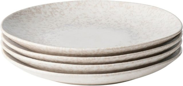 Gipfelstück Dessertteller-Set Alpenwiese aus Steinzeug in Pink und Weiß mit floralem Design, Durchmesser: 22,0 cm - Bild 1