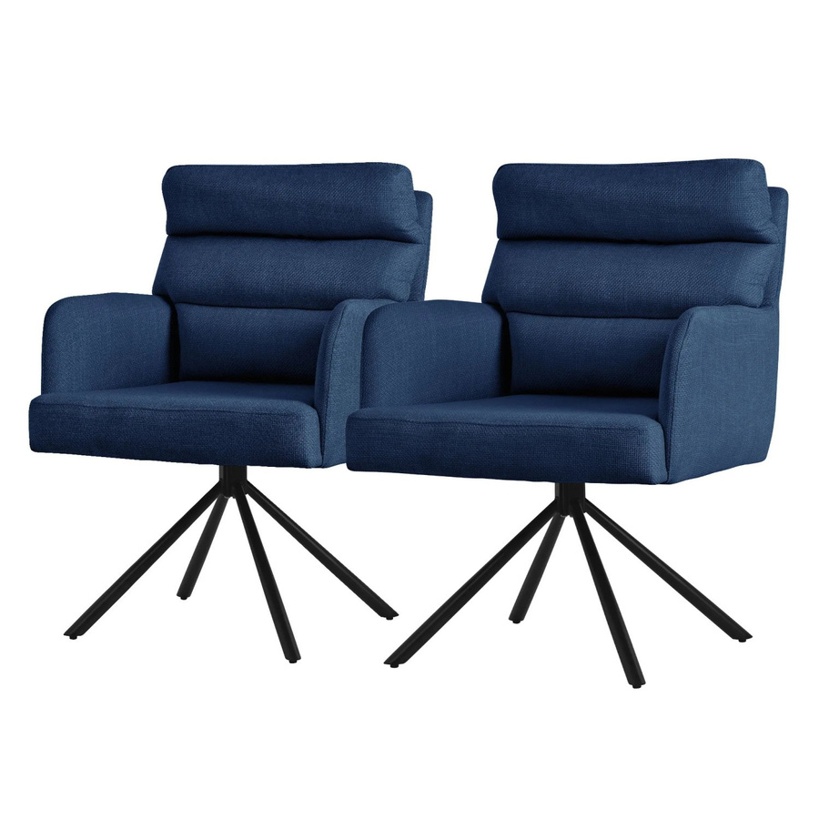 ML-Design Esszimmerstühle 2er Set Dunkelblau Drehbar mit Samtbezug und Auto-Return Funktion - Bild 2