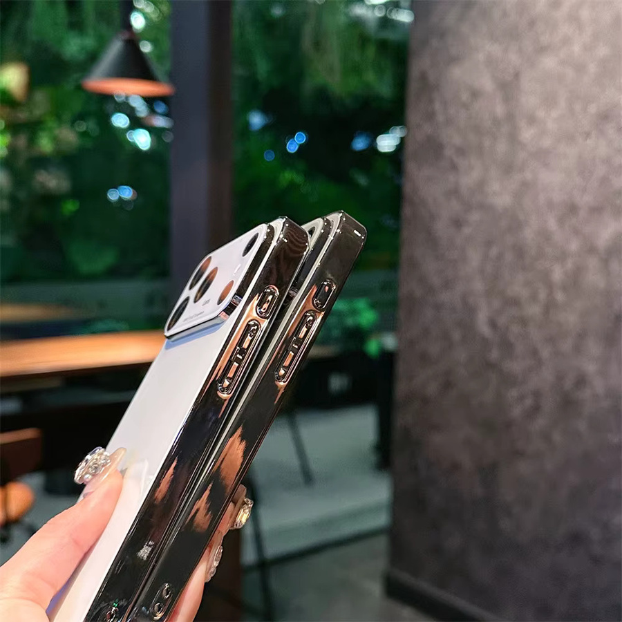 Xeber Glas-Telefonhülle mit Fensterbeschichtung und Linsenschutz für iPhone, Farbe: Grau - Bild 2
