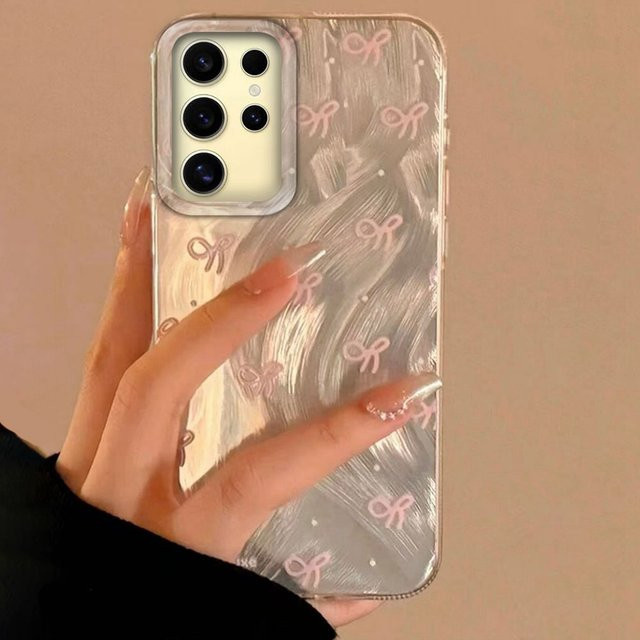 Handyhülle mit Kreisförmigen Punkten und Schleife für Samsung Galaxy S25 S24 S23 S22 S21 S20 FE Ultra Edge Plus aus TPU - Bild 1