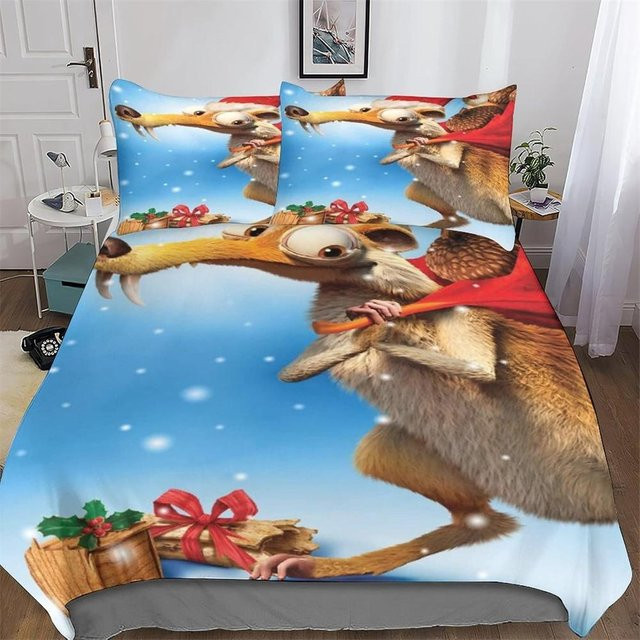 Lodestar Eiszeit Bettwäscheset mit 3-teiligem Design aus Mikrofaser in Blau, B/H: 150 x 200 cm - Bild 1