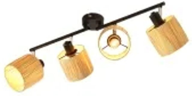 NETTLIFE Deckenleuchte aus Metall in Schwarz mit Gold/Messing-Akzenten im Retro-Design - Bild 1