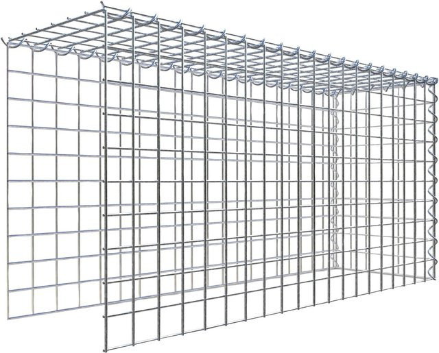 Gabiona Gabione-Anbaukorb Typ 4 in Silbergrau, Drahtgitter aus Stahl, B/T/H: 50 x 100 x 30 cm - Bild 1