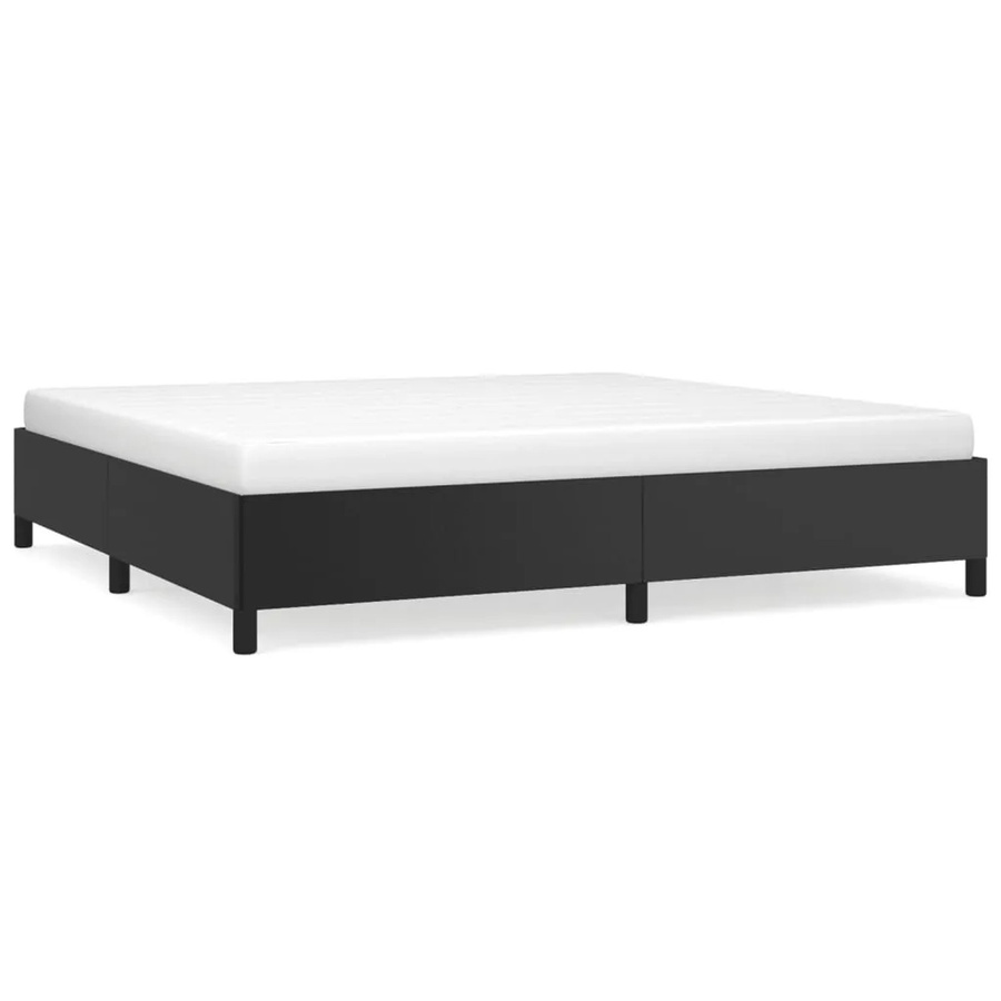 vidaXL Bettgestell gepolstert in Schwarz aus Kunstleder B/T/H: 200 x 200 x 35 cm - Bild 2
