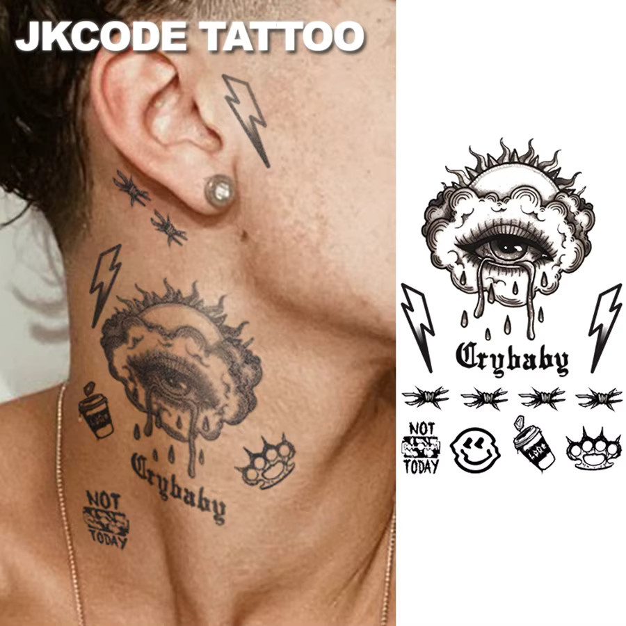 JKCODE TATTOO Semi-Permanentes Tattoo-Set, 2-teilig, Unisex, wasserfest - Bild 2