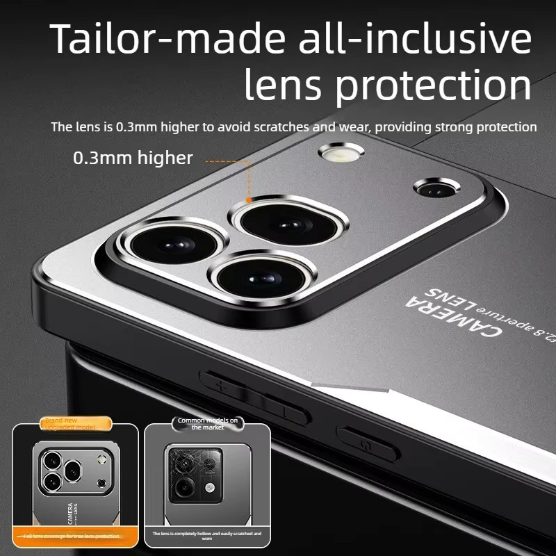 Sturzsichere Rückseiten-Schutzhülle aus Aluminiumlegierung für Honor Magic 8 Pro, 7, X9D, X8D in Gold oder Schwarz - Bild 3