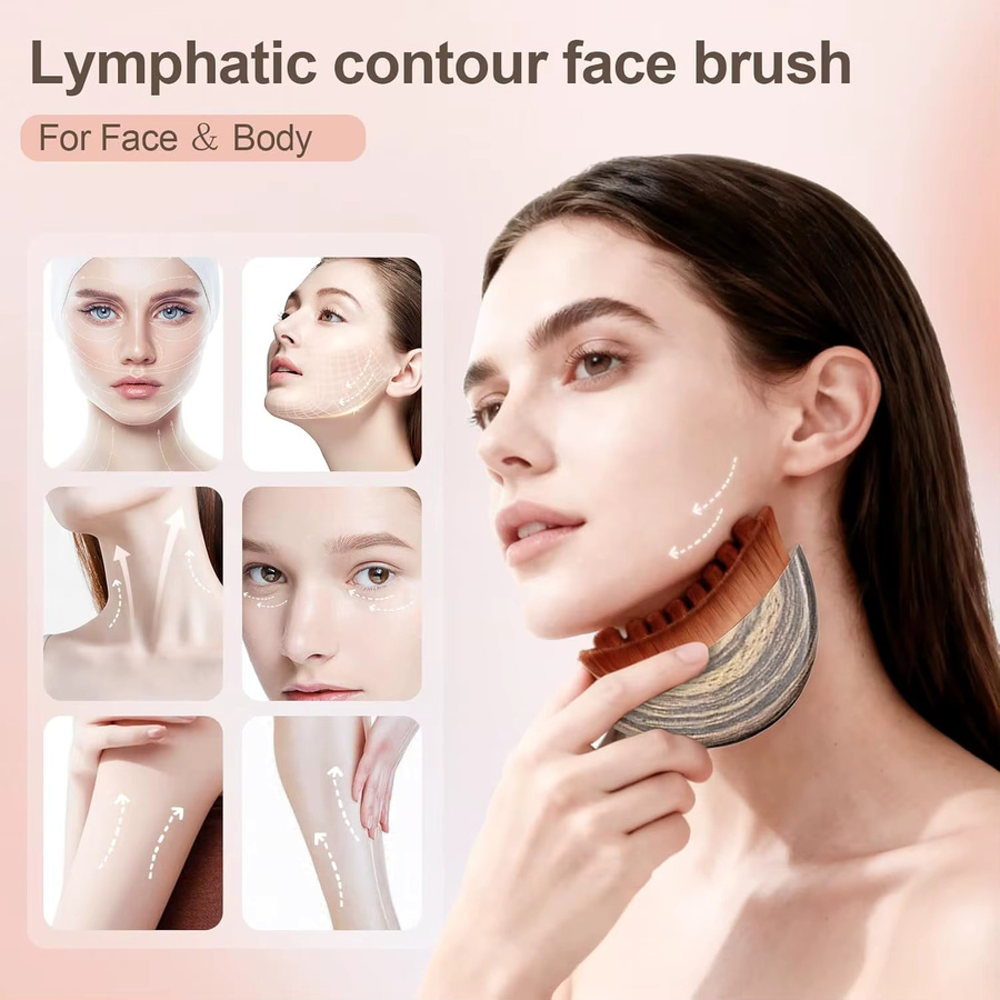 FODRK Kontur-Gesichtsbürste, manuelle Lymphdrainage-Massagegerät, Unisex - Bild 2