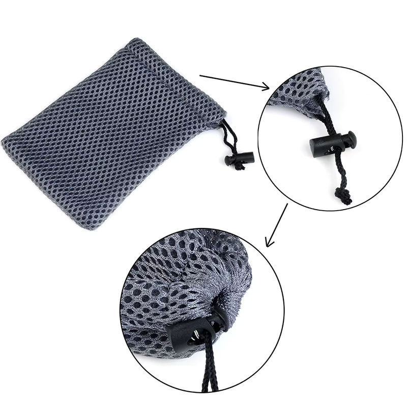 Chanfar 10er Set Nylon-Netzbeutel mit Kordelzug in Grau, B/H: 9 x 13 cm zur Schmuckverpackung oder für Brillen und Handys - Bild 6
