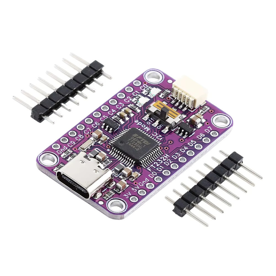 UICPAL FT232H Multifunktionsmodul USB 2.0 Hochgeschwindigkeit 480Mb/s mit JTAG UART FIFO SPI I2C in Violett - Bild 2