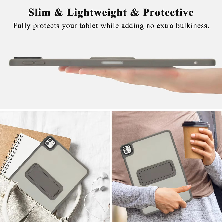 ITEUU Matte Standhülle für iPad Pro und iPad Air in Schwarz und Transparent - Bild 3