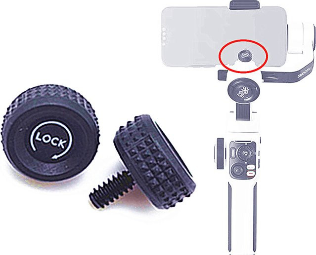 ZHIYUN Smooth 5S Ersatzteil: Roll-Achsen-Klemmknopfschraube in Schwarz für AI Smartphone Gimbal Handheld Stabilisator - Bild 1