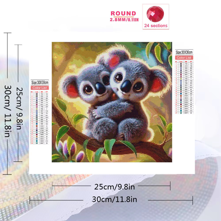 Momoart Diamant-Mosaik Koala DIY Strass-Malerei Set in Multicolour, B/H: 20 x 20 cm - Bild 2