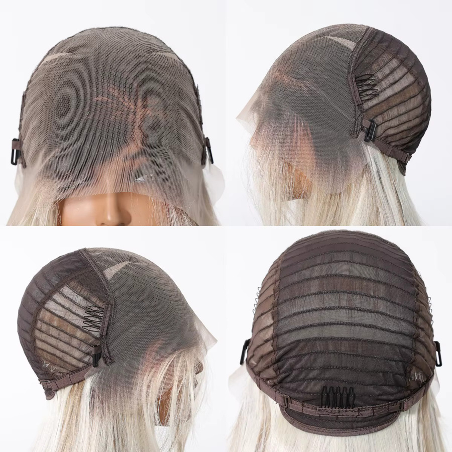 TINY LANA Perücke, Ombre Blonde Platin, Synthetisch, Lange Gerade, Damen - Bild 3