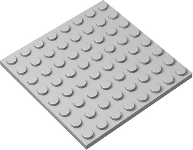 Platte 8x8, Bausteine Spielzeug Zubehör, 12-teiliges Set, licht grau - Bild 1