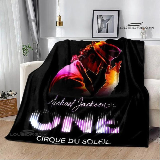 Michael Jackson Retro Druck Flanell-Picknickdecke von YunhengTechnology, Mehrfarbig, B/B: 80 x 120 cm - Bild 1