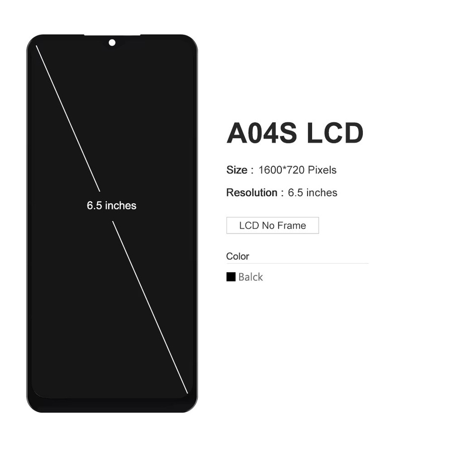 Samsung A04s LCD-Bildschirm-Ersatz mit Rahmen und Touchscreen-Digitizer-Baugruppe in Schwarz, kompatibel mit den Modellen A047F und A047M - Bild 3