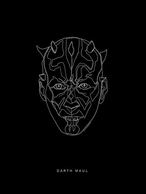 Disney Star Wars Maul Wandbild Komar Poster in Schwarz-Weiß B/H: 30 x 40 cm - Bild 1