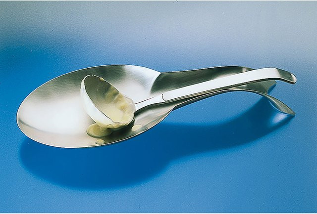 APS Löffelablage aus Edelstahl in Silber, B/T/H: 13 x 11 x 3,5 cm, oval - Bild 1