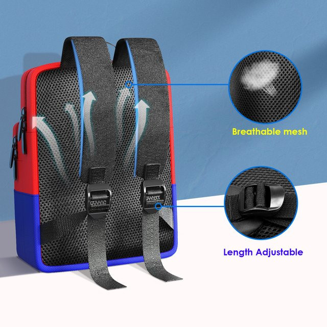 Tragbare Reisetasche für Nintendo Switch, Lite und OLED als Rucksack oder Schultertasche in Rot - Bild 1