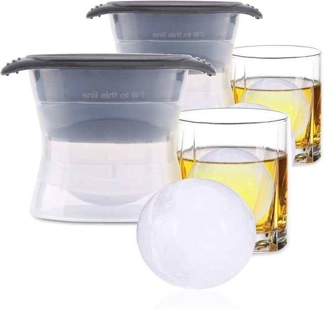 FEB.WIND Silikonform-Set für kristallklare Eiskugeln zum Whiskey und Bourbon, Durchmesser: 5 cm - Bild 1