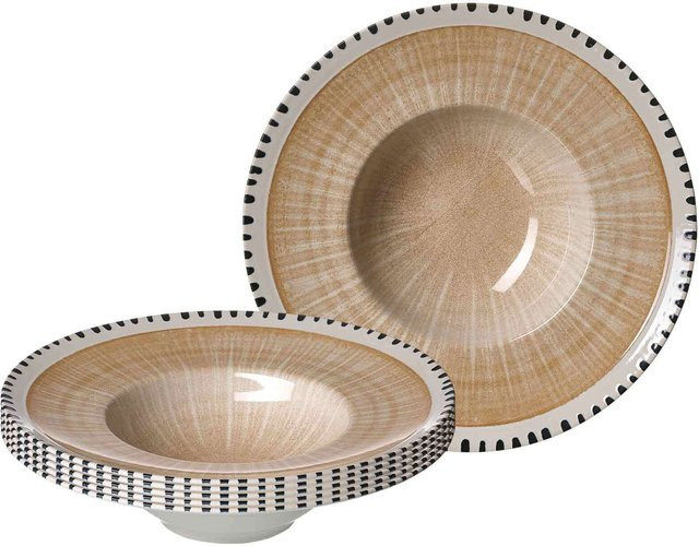 Ritzenhoff & Breker Gourmetteller Natura Dinnerplate aus Keramik, Farbe: Beige, Durchmesser: 28 cm, 6er Set - Bild 1
