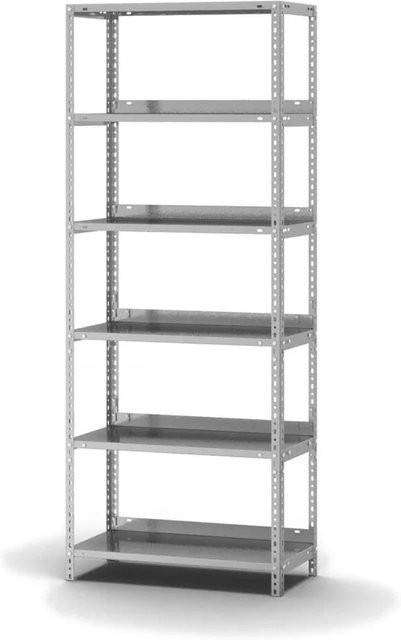 PROREGAL Aktenregal aus verzinktem Stahl mit 6 Ebenen, H x B x T: 185 x 75 x 30 cm - Bild 1