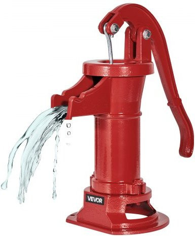 VEVOR Handwasserpumpe aus Gusseisen in Rot mit 25 ft maximaler Förderhöhe und NPT 1-1/4 Zoll Anschluss - Bild 1