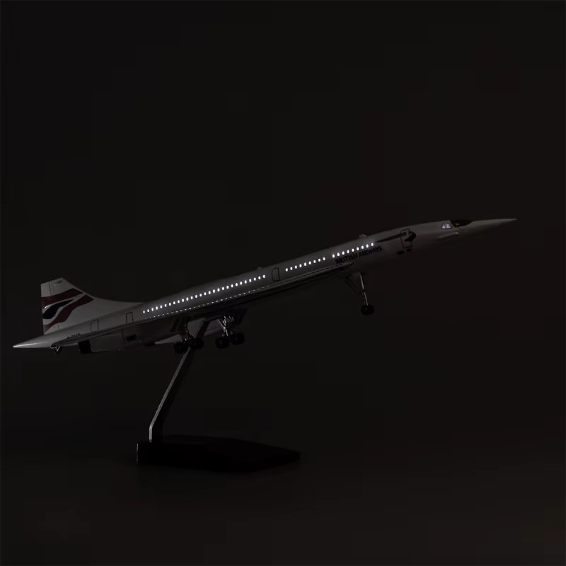 ART CROWN MODEL British Airways Concorde, Flugzeugmodell, 1:125, mit Licht und Rädern - Bild 2
