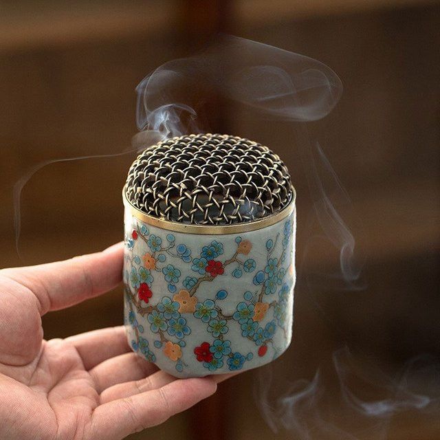 Retro Keramik Weihrauch Brenner für Tee Zeremonien mit Adlerholz und Sandelholz Aroma Diffusor - Bild 1
