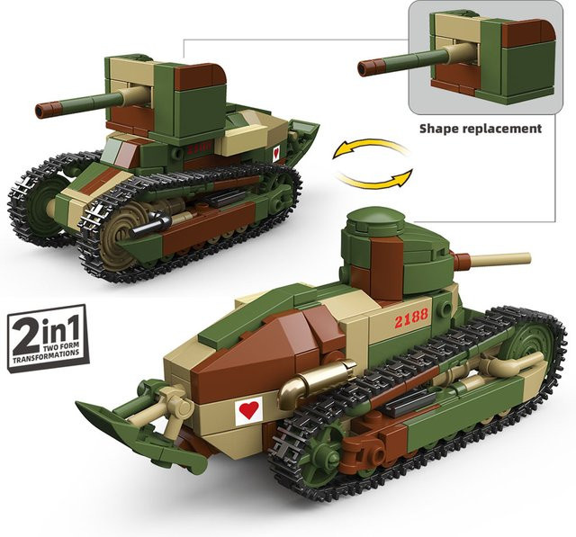 HYMILENARIO Militär Armee Soldaten Zweiter Weltkrieg Renault FT, Bausatz Bausteine Spielzeug - Bild 1