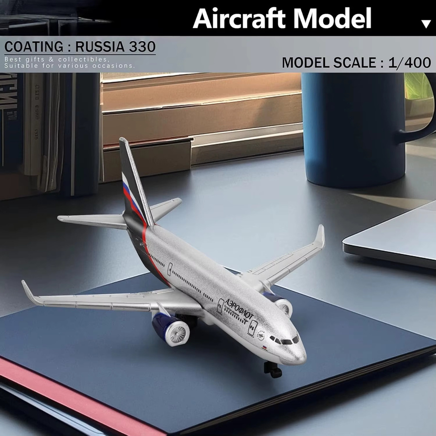 ZOCO A330 Russland Airlines Verkehrsflugzeug Modell, Metall, 16 cm - Bild 2