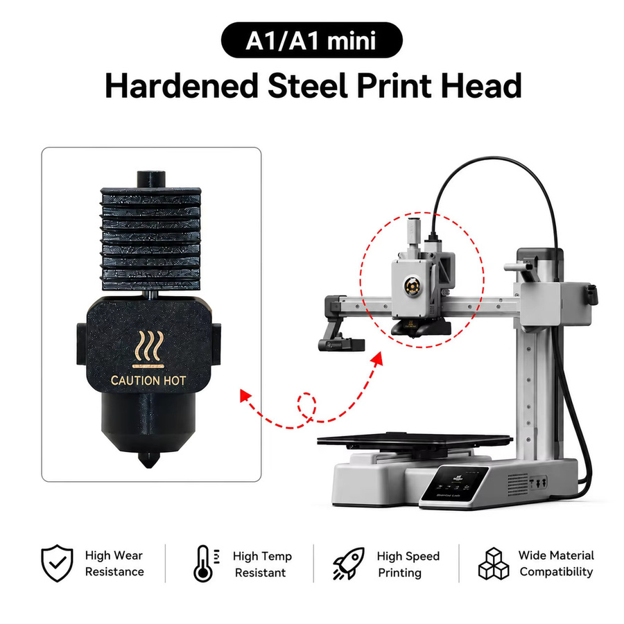 Bambu Lab Hotend-Kit für A1, A1 Mini und A2L 3D-Drucker mit austauschbaren Düsen (0,2 mm, 0,4 mm, 0,6 mm, 0,8 mm) - Bild 3